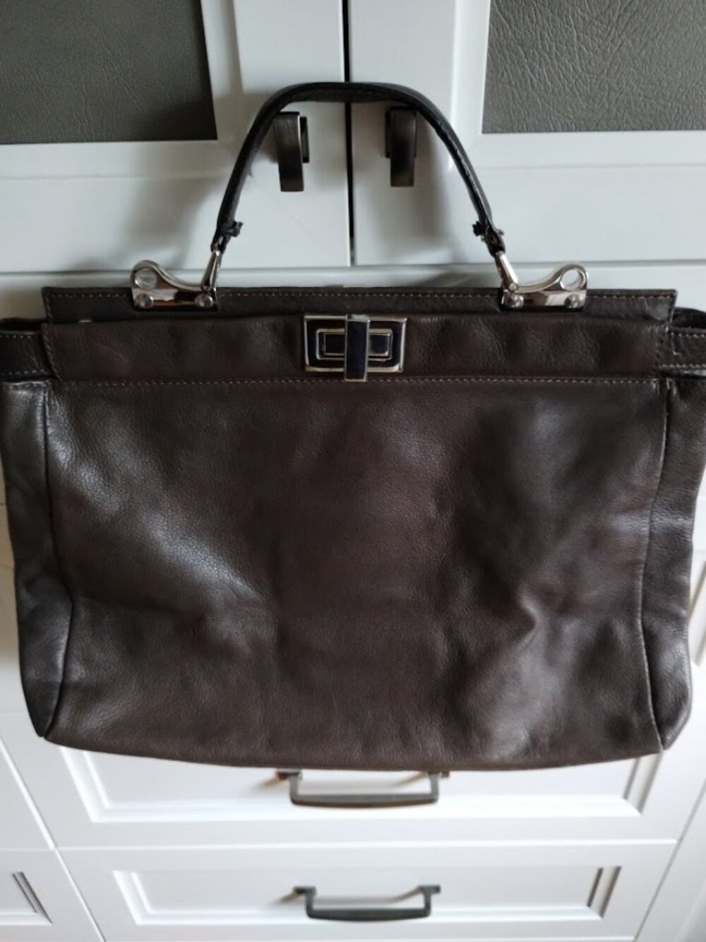 Borse in Pelle Brown Leather Tote Handbag Made in Italy - Picture 10 of 10